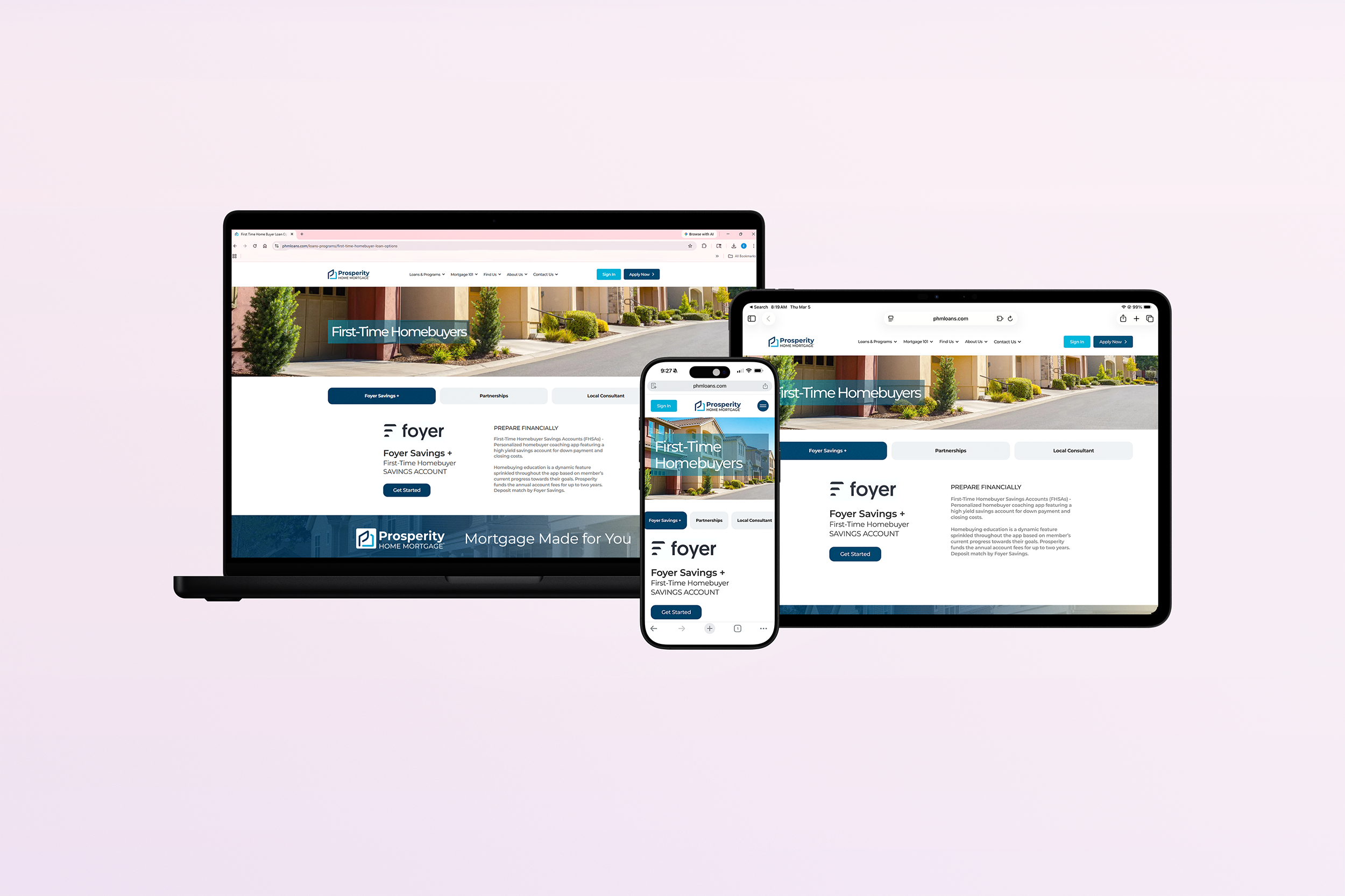 Foyer Savings Website Mockup